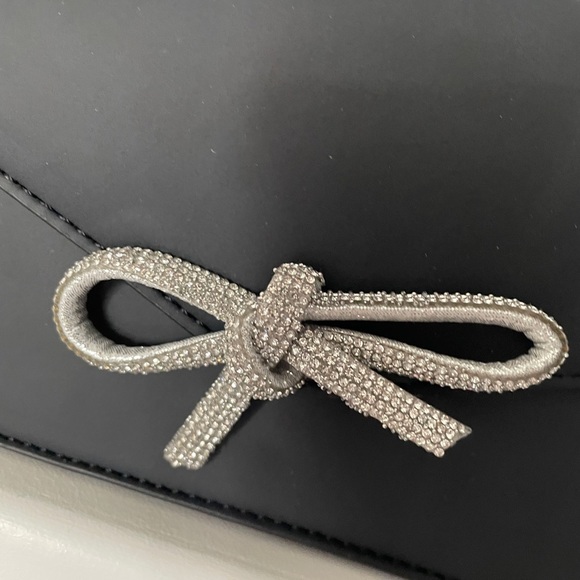 Black Rhinestone Bow detail Purse Bag - Picture 3 of 5